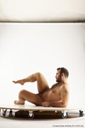 Nude Man White Laying poses - ALL Average Short Brown Laying poses - on side Multi angles poses Realistic
